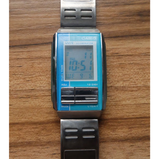 Casio Futurist Digital Watch LA-201W Size 24mm สีเงิน/ฟ้า มือสอง ของแท้