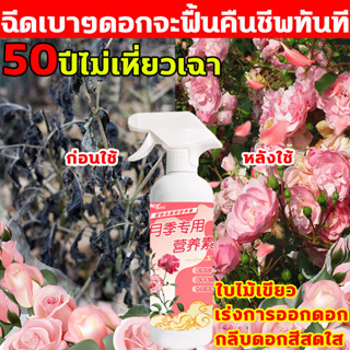 🌹ฉีดเบาๆดอกจะฟื้นคืนชีพทันที🌹ปุ๋ยกุหลาบ 500ml พร้อมใช้ไม่ต้องผสมน้ำ เร่งยอด ดอก ราก ป้องกันโรค ปุ๋ยดอกไม้