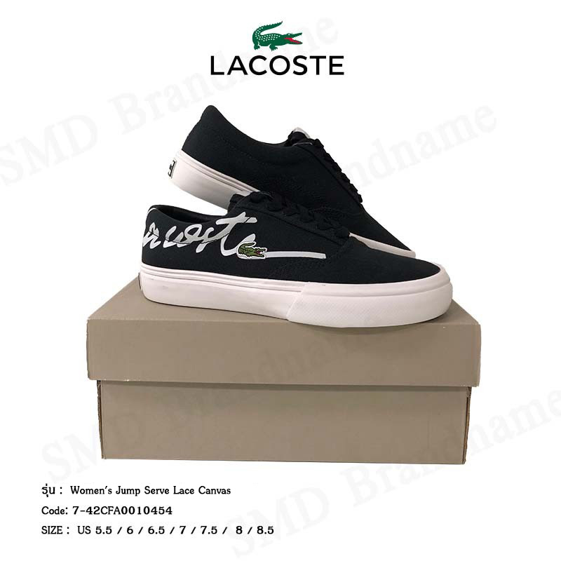 Lacoste รองเท้าผ้าใบ รุ่น Women's Jump Serve Lace Canvas Sneakers Code: 7-42CFA0010454