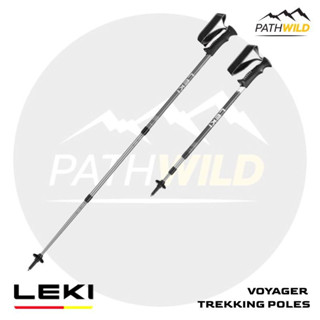 ไม้เท้าเดินป่า Leki Voyager / Silver Gray - White LEKI VOYAGER แบบสไลด์ ปรับความยาวได้ตั้งแต่ 110-145 cm