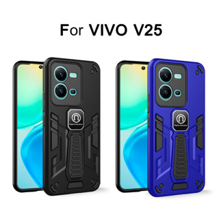 เคสมีขาตั้ง Vivo V27 Y02S V25 Y36 4G/5G Y78 5G Y21 Y33S Y33T T1X กันกระแทกมีขาตั้งมีแถบแม่เหล็ก