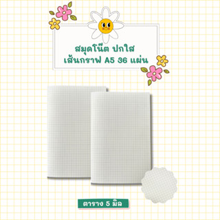[FF-225-FF-226] 📚สมุดโน๊ต ขนาดA5 ปกใสขุ่น เส้นกราฟ/มีเส้น สม…