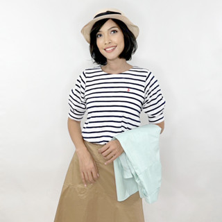 PORTLAND เสื้อยืดแขนสั้นลายทาง / Short Sleeves Striped Tee (White)