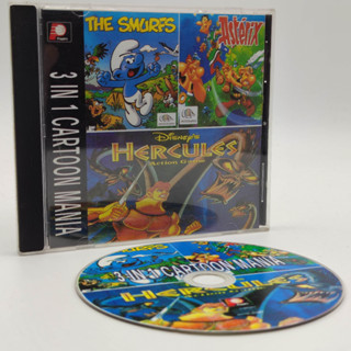 3 in 1 Cartoon Mania [bootleg] แผ่นก๊อปปั๊ม สภาพดี The Smurfs / Asterix / hercules PlayStation [PS1]