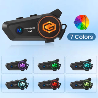 GEARELEC C2 หูฟังบลูทูธสำหรับหมวกกันน็อค บลูทูธ 5.3 กันน้ำ IP67 อินเตอร์คอม การลดเสียงรบกวน ใช้ระบบอินเตอร์คอมขณะฟังเพลง