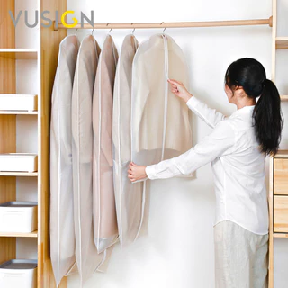 Vusign ถุงคลุมเสื้อผ้า ถุงใส่เสื้อผ้า มีซิปหน้า ป้องกันฝุ่น จัดระเบียบตู้เสื้อผ้า Clothing Dust Bag