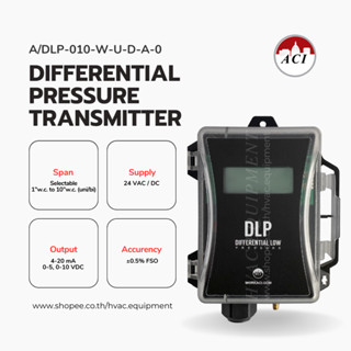 ACI, DLP, Differential Low Pressure (Uni/Bi-Directional), Range 1", 2", 5", 10"w.c., ±1", ±2", ±5", ±10"w.c.