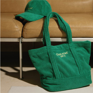 Green Good News Only Totebag กระเป๋าสะพายผ้าขนหนู