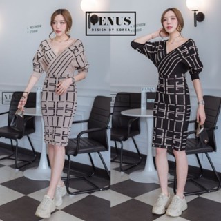🧶Knitting Dress เดรสผ้าทอนุ่ม ทอลายกราฟฟิค