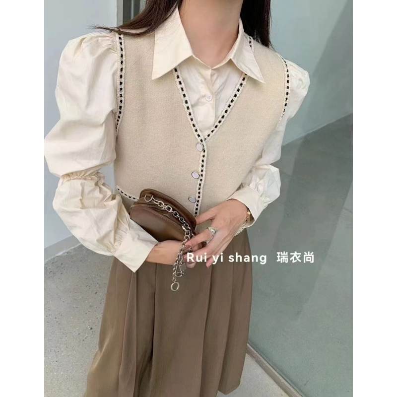 Heartmade - Dep Vest Top ✨ (สินค้าพร้อมส่ง) เสื้อกั๊กไหมพรม ผ้านุ่มกระดุมหน้า