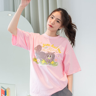 MOST 💐🐈 เสื้อ Oversize  ลาย You had me at meow meow | mst x  lily lockwood collaboration | OVS