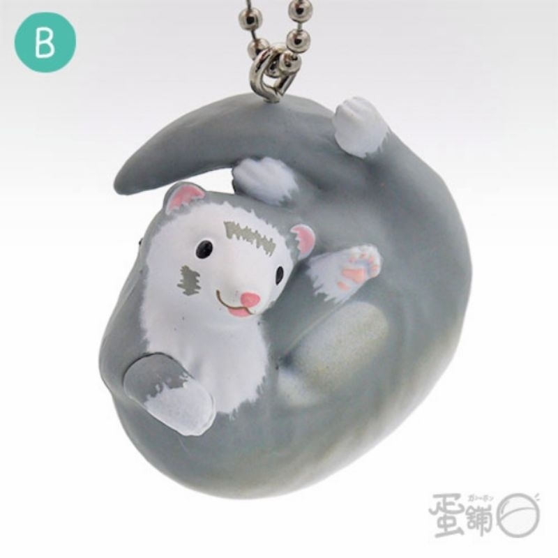 น่ารัก ❤️ Qualia Capsule Ferret Doll Charm ❤️ กาชาปอง พวงกุญแจ น้อง เฟอเรท ขดตัว น่ารัก น่าเอ็นดู มา