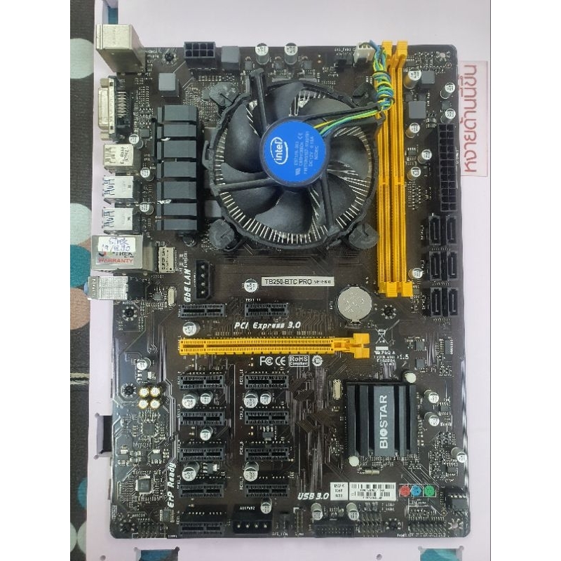 9*9 Mainboard (เมนบอร์ด) Biostar TB250-BTC PRO DDR4 12 GPU+CPU (Minerboard)(ไม่มีฝาหลัง)
