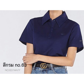 เสื้อแตงโมคอปก สีกรมท่า(no.63) เสื้อแตงโมแท้100% สินค้าขายดี