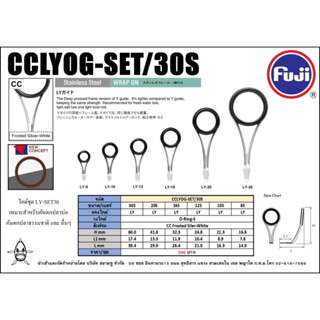 ปลายไกด์ ชุดไกด์Fuji 1 ชุดมี 6 ตัว  F-CCLYOG 30S-20S-16S-12S-10S-8S -1 ผลิตในประเทศญี่ปุ่นแท้100% หนา แข็งแรง