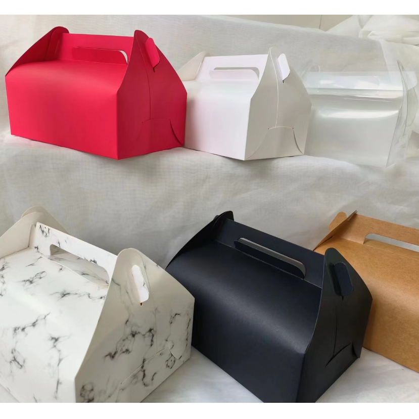 🎁Box🎁กล่องเค้ก กล่องใส่ขนม กระดาษคราฟท์ มีหูจับ