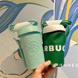 [พร้อมส่ง] กระเป๋าสะพาย Starbucks จุของได้เยอะ ลายเอกลักษณ์​