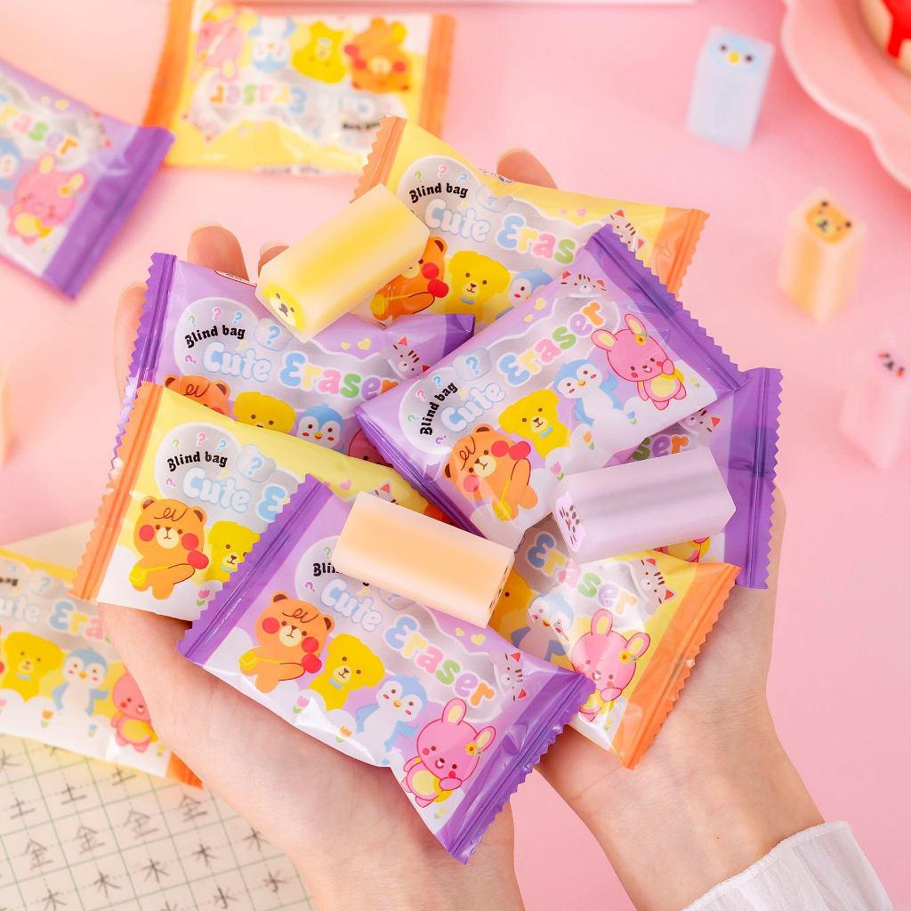 ยางลบถุงสุ่ม BLIND BAG ยางลบ อุปกรณ์การเรียน สนุกลุ้นยางลบที่อยู่ในถุง ราคาต่อ 1ถุง/ERA-013