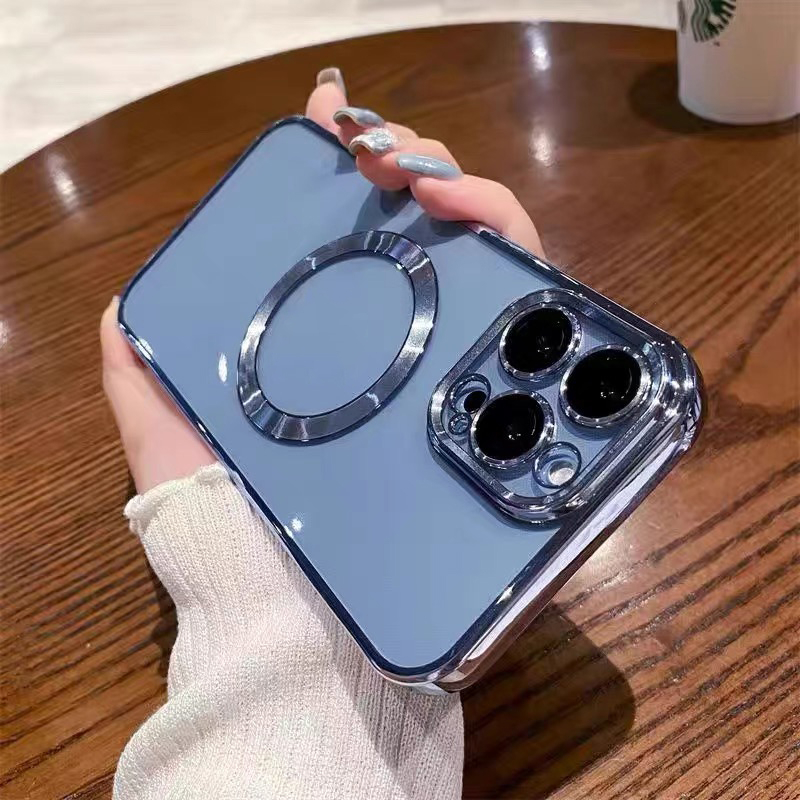 112.เคสสําหรับไอโฟน11 เคสซิลิโคน แม่เหล็ก ป้องกันเลนส์กล้อง สําหรับ iPhone 11 12 13 PRO MAX