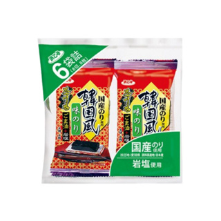 Korean Flavored Seaweed Snack - 6 pieces 30g -สาหร่ายทอดรสเกาหลี บรรจุ 6 ชิ้น น้ำหนัก 30g