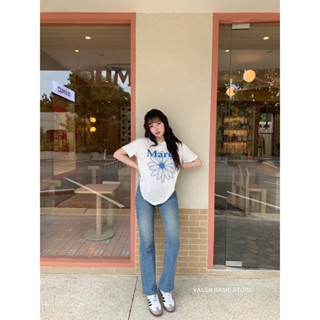 VALEN BASIC STORE 💙🤍 เสื้อยืดขาวดอกฟ้ามาร์ดี้