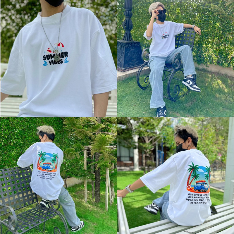 เสื้อยืด Oversize Cotton100% ลายทะเล