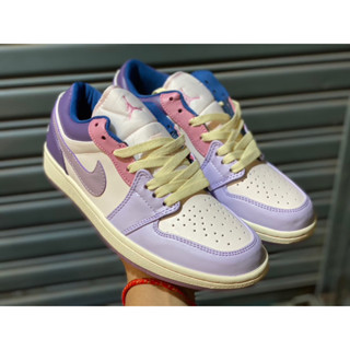 💜New Air Jordan 1 Low อีสเตอร์สีม่วงชมพู sz.36-45(อุปกรณ์ครบกล่อง) พร้อมส่งรอองเท้าผ้าใบ ถ่ายจากงานจริง100%