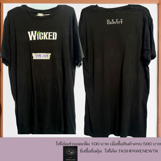 เสื้อยืดมือสอง WICKED แท้ สำหรับผู้ชายและหญิง อก 19.5ยาว29 นิ้ว