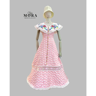 Mora•เดรสกระโปรงยาวชมพู(*รบกวนเช็คสต๊อกก่อนกดสั่งซื้อ)