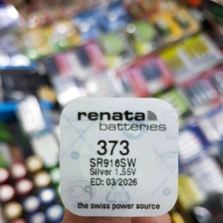 ถ่านกระดุม Renata 373, SR916SW  1.55V จำนวน 1ก้อน ของใหม่ ของแท้