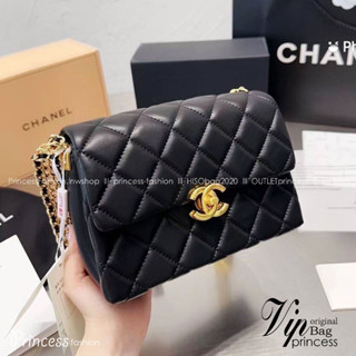 Chanel Small Flap Bag gold-tone metal, black / Chanel Bag พร้อมส่ง กระเป๋าสะพายใบเล็ก 2023 คอลใหม่