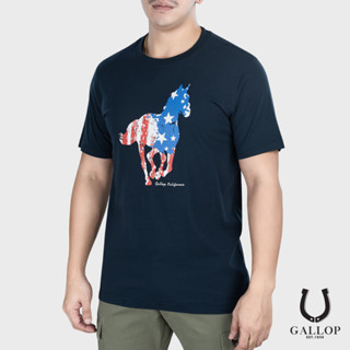 GALLOP : เสื้อยืดผ้าคอตตอนพิมพ์ลาย Graphic Tee รุ่น GT9100 มี 2 สี