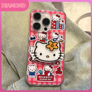 💲คูปองเคลม💲เคสไอโ case for iphone 11 12 ทานตะวัน คิตตี้ นำมาสนับสนุน เคส 15 14 13 12 11 pro max ซิลิโคนเหลว ป้องกันการตก