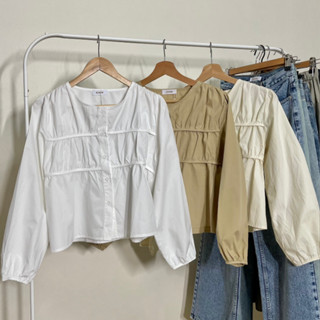 เสื้อรุ่น Calm มี3สี เสื้อเบลาซ์ คอกลม แขนยาว - jigsawjeans