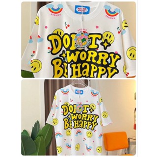 NOTHING HOUSE🏡เสื้อยืด oversize ลายสไมล์ dont worry be happy