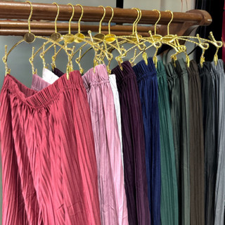 กางเกงพลีทผ้าพื้น8ส่วน XXl ผ้านุ่มเด้งยืดเยอะ