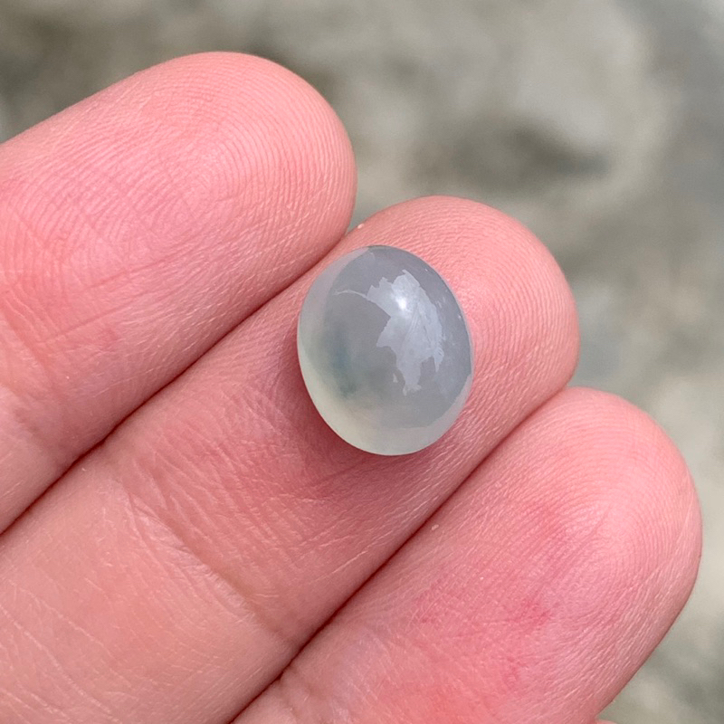 หยกพม่า บ่อเก่า หัวแหวน หยกขาว แต้มฟ้า เนื้อแก้ว น้ำมัน Natural Burma Jade A Type เกรดจิวเวลรี่ เครื่องประดับ