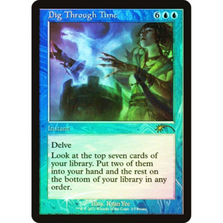 [MTG] Dig Through Time [PROMO] [BLUE] [RARE] [FOIL] [ENG] (การ์ดเมจิค / Magic the Gathering)