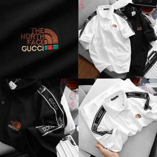 GUCCI x THE NORTH FACE POLO 👕 เสื้อโปโลแขนสั้นคอปก