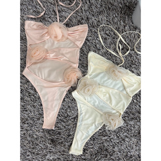 Atipashop - Canna rose bodysuit บอดี้สูทเว้าเอวดีเทลดอกไม้