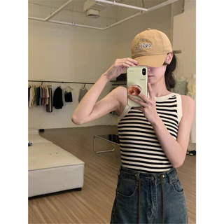[ส่งจากไทย] 𝑩𝒓𝒂𝑩𝒓𝒂𝑩𝒓𝒂 #f-150 เสื้อกล้า ไหมพรม ลายทาง สีพื้น คอกลม