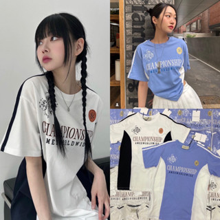 (VL) Champion sporty T-shirt ⚽️ มาแล้วค่า สาวๆคนไหนรองานสไตล์นี้ รีบจัดเลย ผ้าดีมาก ดีเทลงานสกรีนนะค่า ตรงตามช้อปเลย