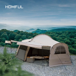 HOMFUL Tunnel Tent 2 room เต็นท์ขนาดใหญ่ 2 ห้อง (1ห้องนอน) ขนาด4P