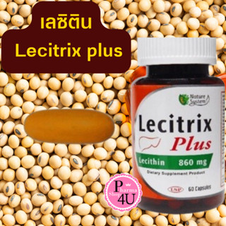 Lecitrix Plus Lecithin 860 mg เลซิตริก พลัส บำรุงตับ บำรุงสมอง ขนาด 60 แคบซูล#11024