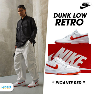 Nike ไนกี้ รองเท้าผ้าใบ รองเท้าแฟชั่น M Dunk Low White Picante Red DV0831-103 (3700)