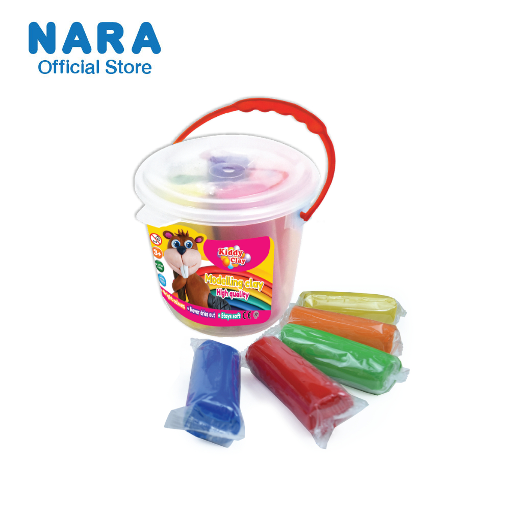 NARA Modelling Clay ดินน้ำมันไร้สารพิษ 5 สี (ขนาด 400 กรัม) ชุดถัง