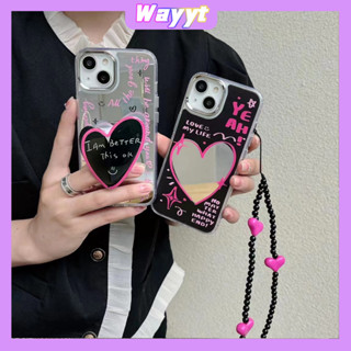 💖จัดส่ง24ชม💖iPhone 14 13 12 11 Pro Max เคส for เคสไอโฟน11 น่ารัก บางเบาพกพาง่าย การ์ตูน รูปหัวใจ กระจก พร้อมขาตั้ง Case