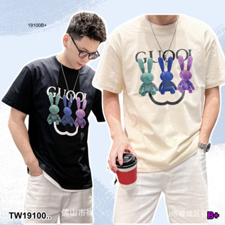 TwinsShopVip💗พร้อมส่ง TW19100 เสื้อคอกลม งานสกีน ..