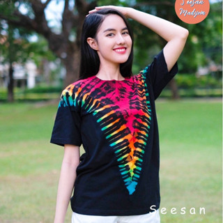 เสื้อมัดย้อม รหัส A22  ผ้าคอตตอน100% (ย้อมสีทุกตัว ไม่ใช่พิมพ์ลาย) สีสด ตรงปก