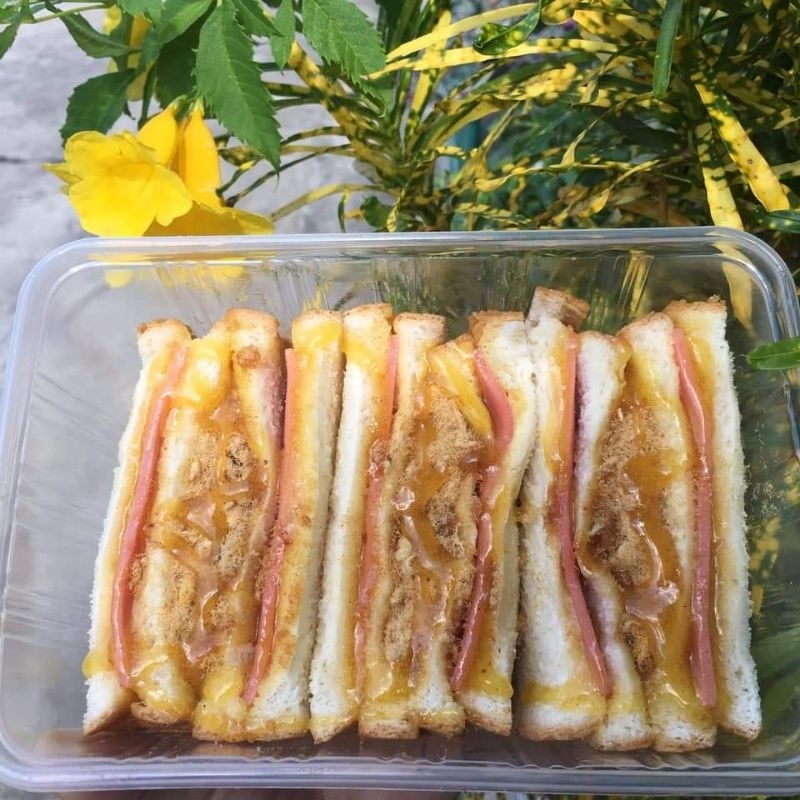 แซนวิชโบราณหวานน้อยอร่อยมากน้ำสลัด​ใช้น้ำมันรำข้าว#ไส้แน่นมาก#3ชิ้นโต